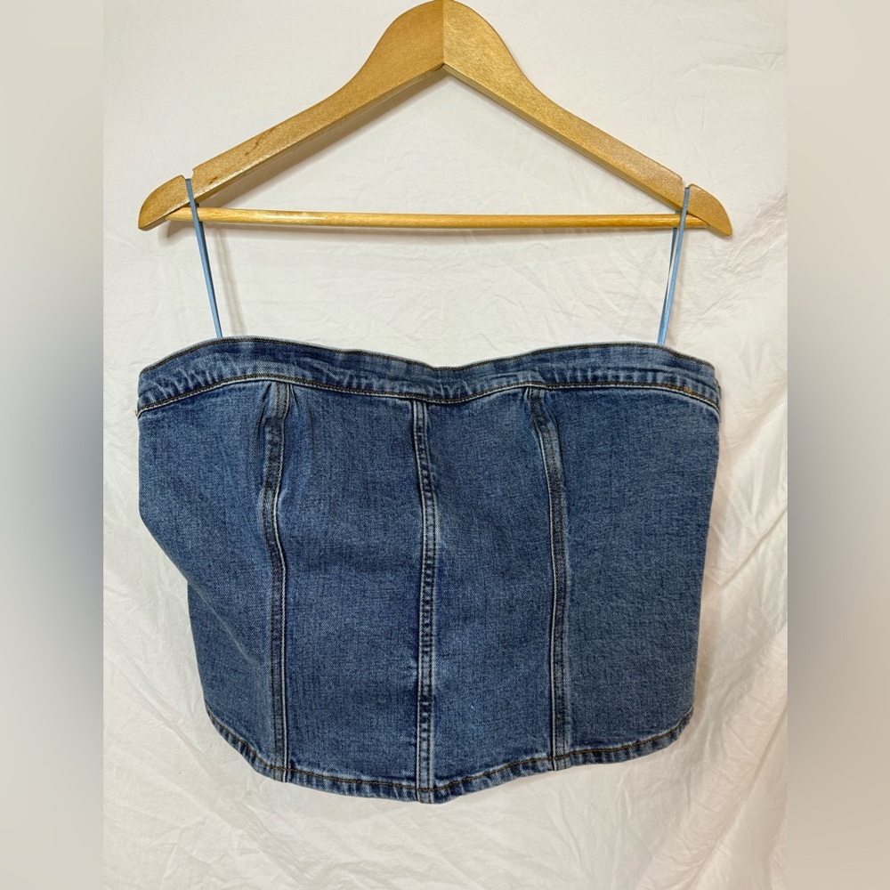 Abercrombie & Fitch Denim Blue Crop Top